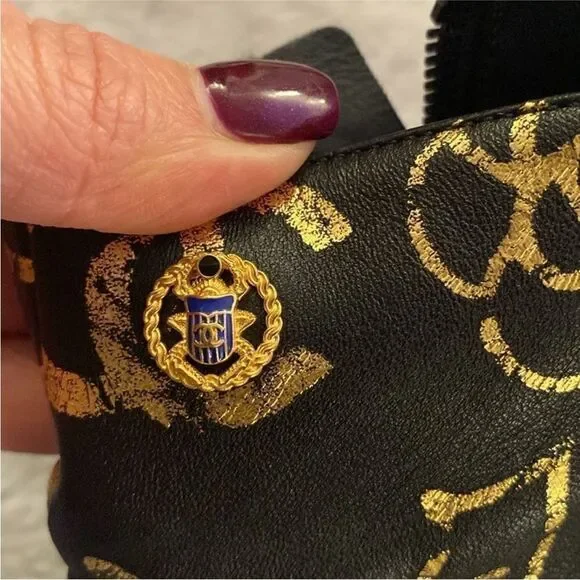 Chanel Black and Gold Ankle Boots, US7 - Picture 8 of 12